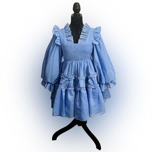 Sister Jane Blue Ruffled Mini Dress